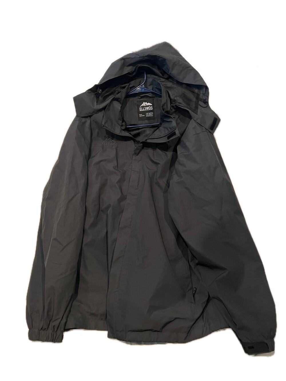 ELLSWOS Waterproof Hooded  Windbreaker Rain Jacket Mens 2XL